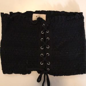 Cropped Black Tube Top
